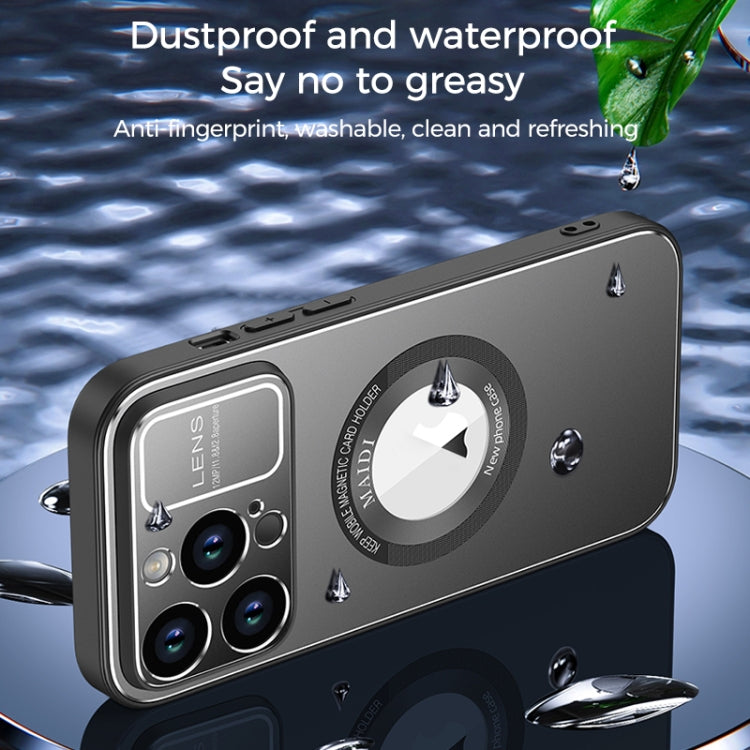 For iPhone 14 Large Window MagSafe Skin Feel PC Phone Case(Black) - iPhone 14 Cases by buy2fix | Online Shopping UK | buy2fix