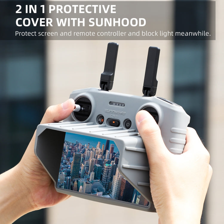 For DJI RC 2 Sunnylife Remote Control Shockproof Anti-scratch Silicone Case with Hood(Black) - Others by Sunnylife | Online Shopping UK | buy2fix