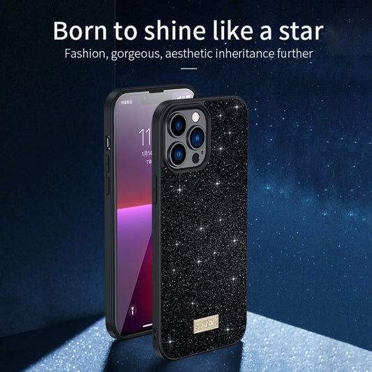 For iPhone 15 Pro Max SULADA Glittery PC Hybrid TPU Handmade Leather Phone Case(Colorful) - iPhone 15 Pro Max Cases by SULADA | Online Shopping UK | buy2fix