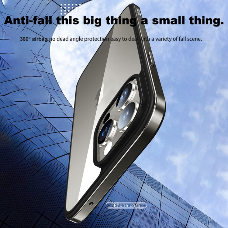 For iPhone 15 Pro Max SULADA Metal Frame + Nano Glass + TPU Phone Case(Dark Purple) by SULADA