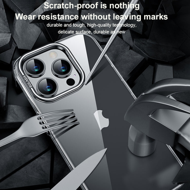 For iPhone 15 Pro Max SULADA PC + Aluminum Alloy Lens Holder Phone Case(Silver) by SULADA