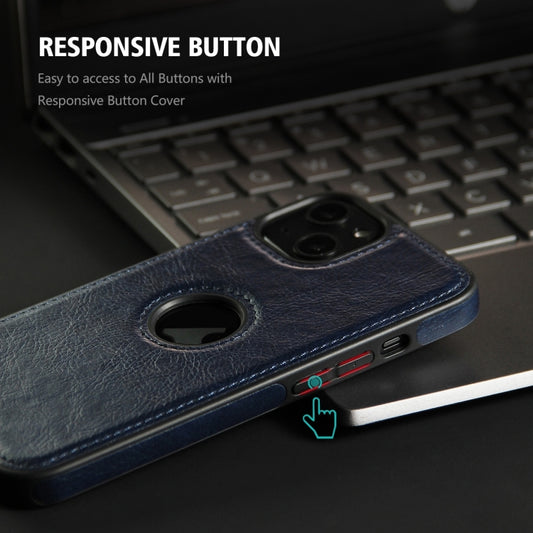 For iPhone 15 Pro Max Leather Texture Stitching Phone Case(Blue) - iPhone 15 Pro Max Cases by buy2fix | Online Shopping UK | buy2fix