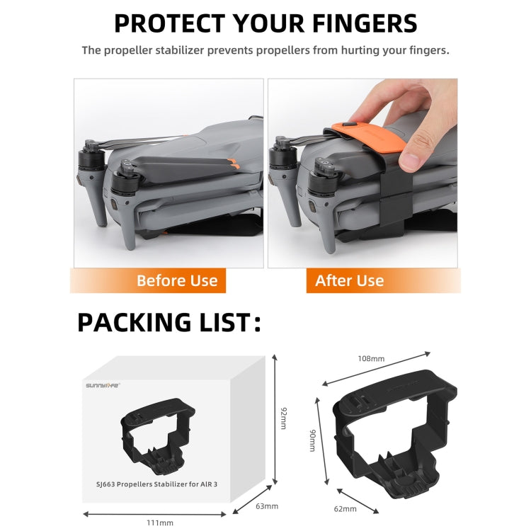 For DJI Air 3S / Air 3 Sunnylife SJ663 Blade Holder Fixed Propeller Fixer Guard(Orange) by Sunnylife