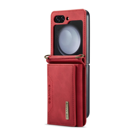 For Samsung Galaxy Z Flip5 5G DG.MING M2 Series Card Bag Magnetic Leather Phone Case(Red) by DG.MING
