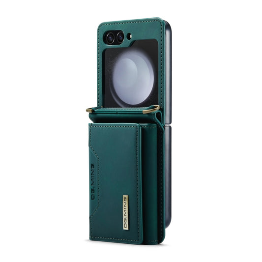 For Samsung Galaxy Z Flip5 5G DG.MING M2 Series Card Bag Magnetic Leather Phone Case(Green) by DG.MING