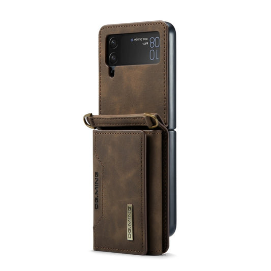For Samsung Galaxy Z Flip3 5G DG.MING M2 Series Card Bag Magnetic Leather Phone Case(Coffee) by DG.MING