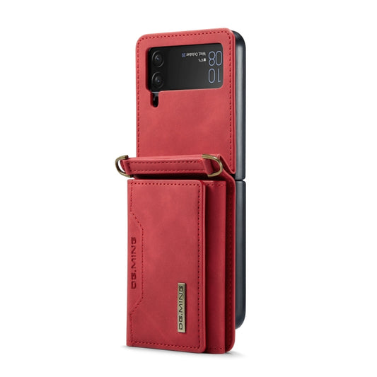 For Samsung Galaxy Z Flip4 5G DG.MING M2 Series Card Bag Magnetic Leather Phone Case(Red) by DG.MING