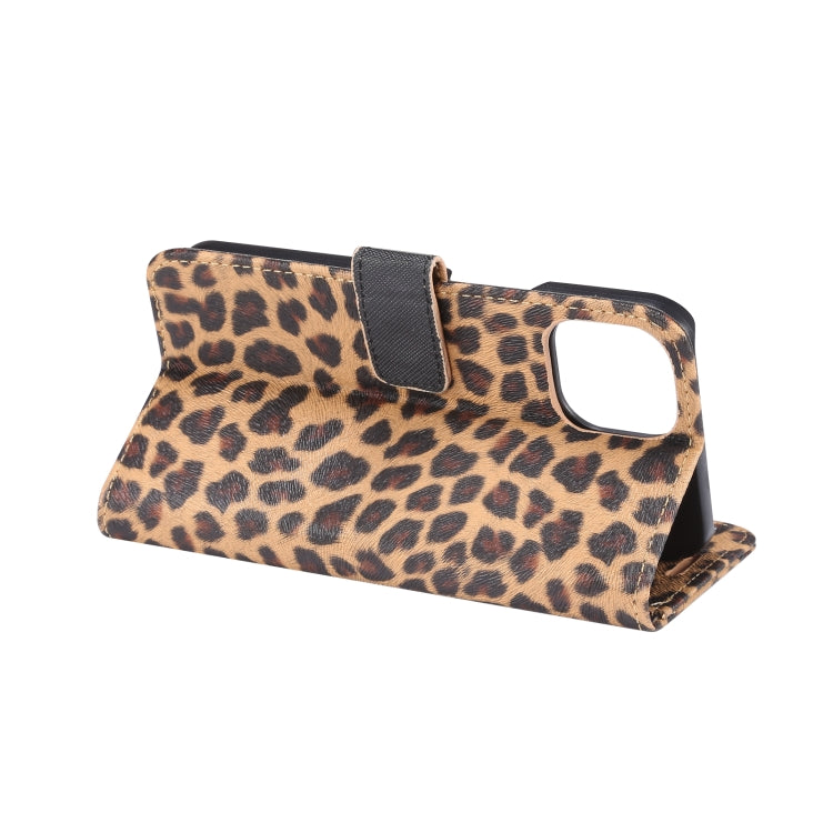 For iPhone 15 Leopard Pattern Horizontal Flip Leather Phone Case(Yellow) by buy2fix