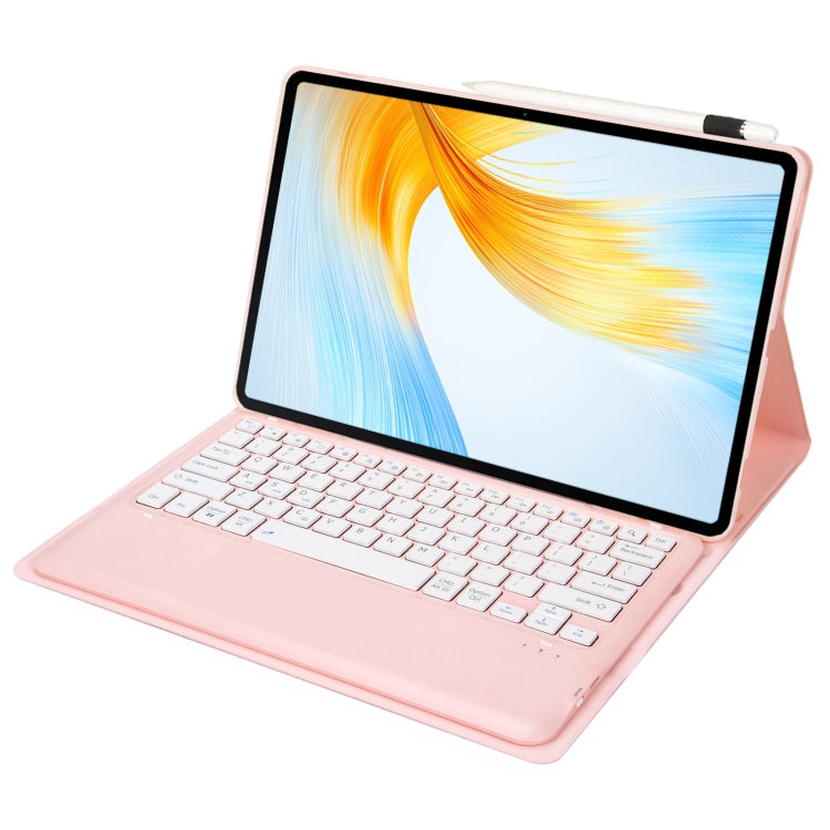 For Honor MagicPad 13 AH16 TPU Ultra-thin Detachable Bluetooth Keyboard Tablet Leather Case(Pink) - For Huawei by buy2fix | Online Shopping UK | buy2fix