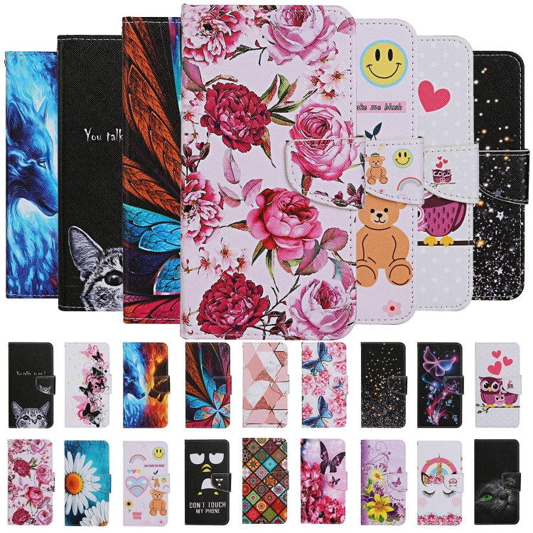 For Xiaomi Mi Note 10 Lite Colored Drawing Pattern Horizontal Flip Leather Case with Holder & Card Slots & Wallet(Peony) by buy2fix