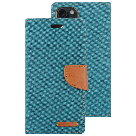 For iPhone 15 Pro Max GOOSPERY CANVAS DIARY Fabric Texture Flip Leather Phone Case(Green) - iPhone 15 Pro Max Cases by GOOSPERY | Online Shopping UK | buy2fix