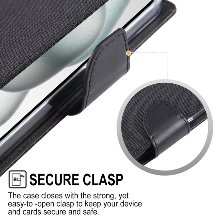 For iPhone 15 Pro Max GOOSPERY CANVAS DIARY Fabric Texture Flip Leather Phone Case(Red) by GOOSPERY