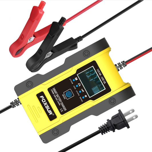 FOXSUR 12V-24V Car Motorcycle Repair Battery Charger AGM Charger Color:Yellow(US Plug) by FOXSUR