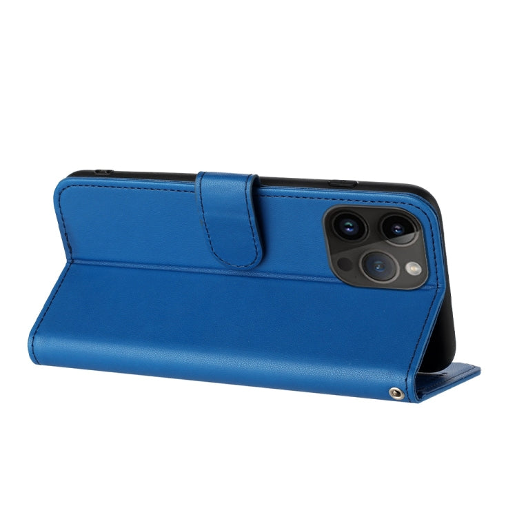 For iPhone 15 Pro Max Datura Flower Embossed Flip Leather Phone Case(Blue) by buy2fix