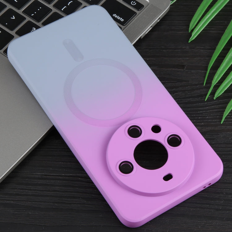 For Huawei Mate 60 Liquid TPU Silicone Gradient MagSafe Phone Case(Purple Grey) by buy2fix