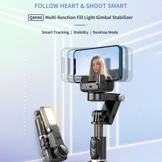 Q18 Desktop Intelligent Tracking Gimbal Stabilizer Multi-function Fill Light Selfie Stick(Black) by buy2fix