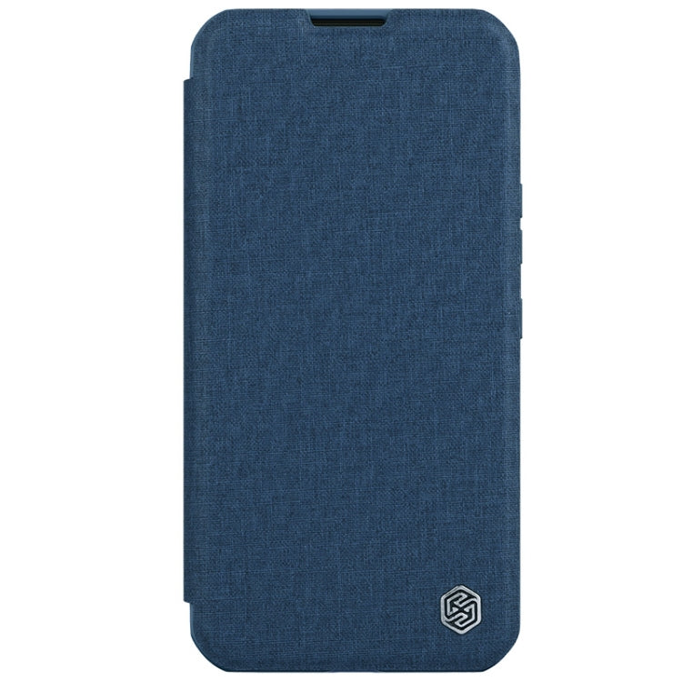 For iPhone 15 Pro NILLKIN QIN Series Pro Fabric Textured Leather Phone Case(Blue) - iPhone 15 Pro Max Cases by NILLKIN | Online Shopping UK | buy2fix