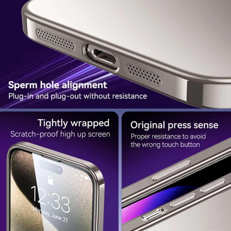 For iPhone 15 Pro Max SULADA Electroplating Frosted TPU Phone Case(Titanium Grey) by SULADA