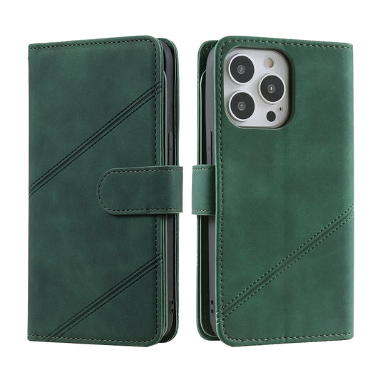 For iPhone 15 Pro Max Skin Feel Multi-card Wallet Leather Phone Case(Green) - iPhone 15 Pro Max Cases by buy2fix | Online Shopping UK | buy2fix