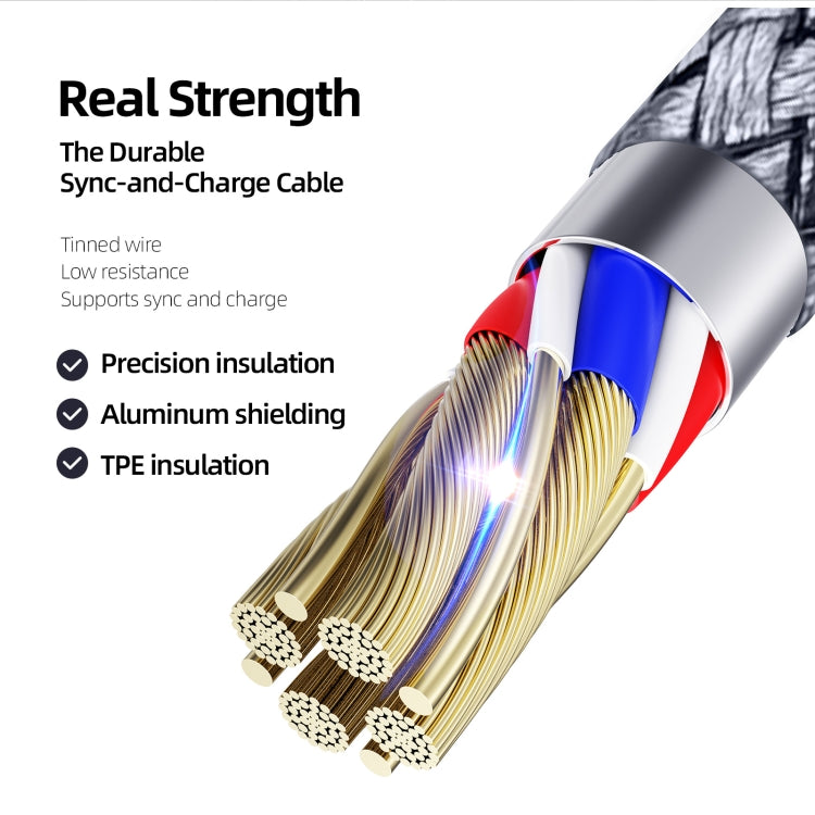 DUZZONA A7 2.4A USB to 8 Pin Charging Data Cable, Length:1m - Normal Style Cable by DUZZONA | Online Shopping UK | buy2fix
