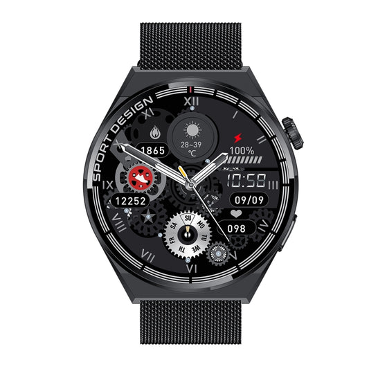 HDT MAX 1.60 inch Black Dial Milan Steel Band IP68 Waterproof Smart Watch Support Bluetooth Call(Black) by buy2fix