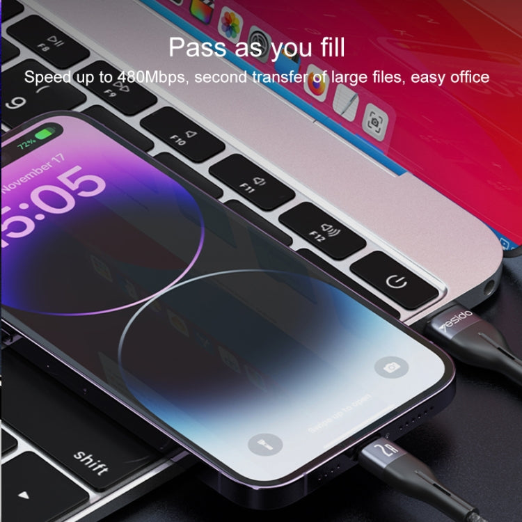 Yesido CA121L 2A USB to 8 Pin Fast Charging Data Cable, Length:1m - Normal Style Cable by Yesido | Online Shopping UK | buy2fix