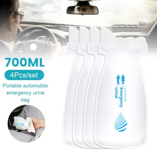 4pcs / Set Vehicle Emergency Urine Bags Unisex Disposable Portable Toilet 700ml by buy2fix