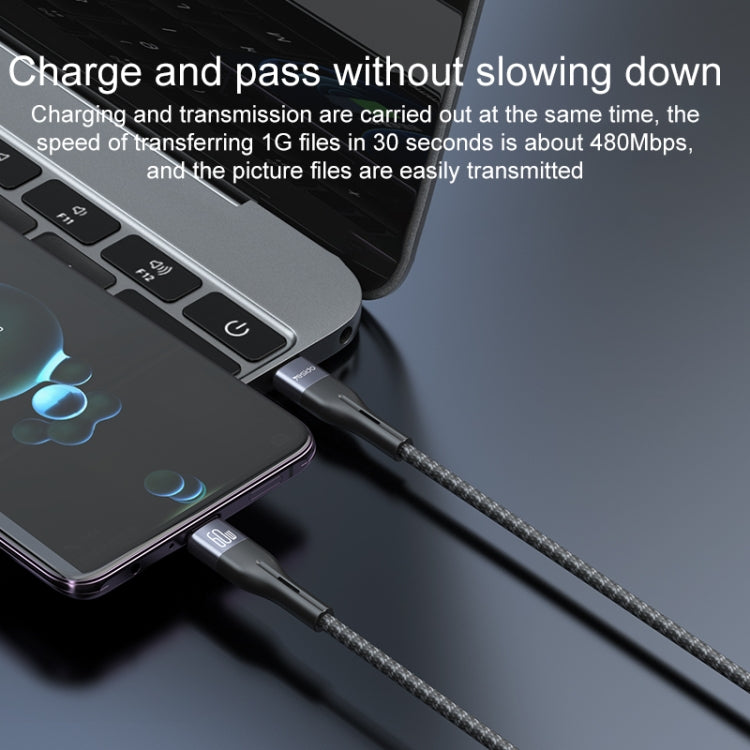 Yesido CA155 PD 20W USB-C / Type-C to 8 Pin Charging Data Cable, Length: 1m(Black) by Yesido