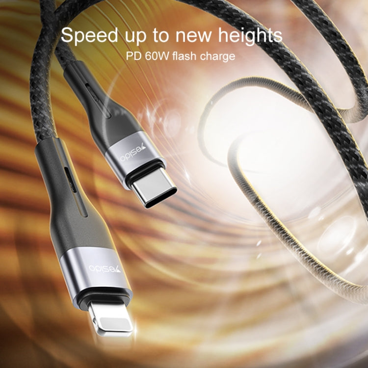 Yesido CA156 PD 60W USB-C / Type-C to USB-C / Type-C Charging Data Cable, Length: 1m(Black) - USB-C & Type-C Cable by Yesido | Online Shopping UK | buy2fix