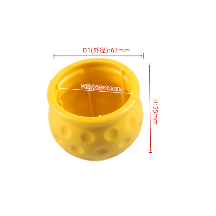Universal 50mm Automatic Tow Bar Ball Cap Trailer Soft Rubber Protective Cap(Yellow) by buy2fix
