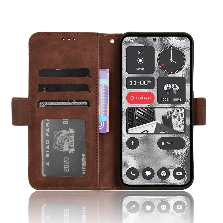 For Nothing Phone 2 Skin Feel Calf Texture Card Slots Leather Phone Case(Brown) - Nothing Cases by buy2fix | Online Shopping UK | buy2fix