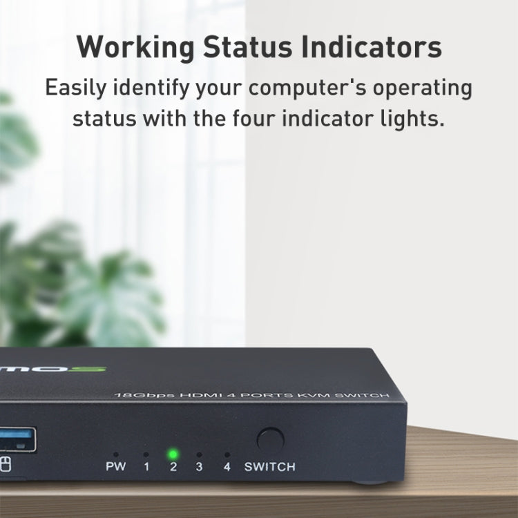 AIMOS AM-KVM401 4K 60Hz HDMI 4 In 1 Out KVM Switch by buy2fix
