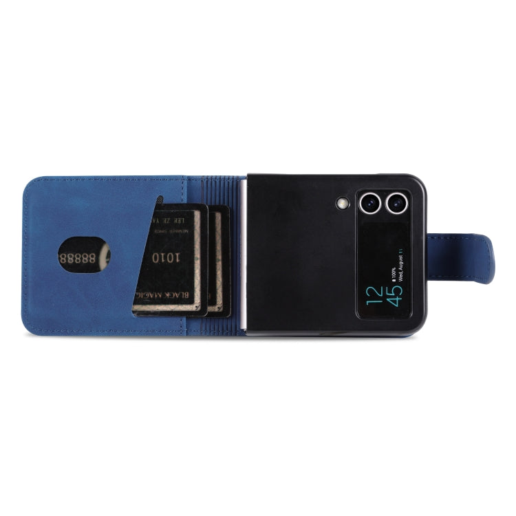 For Samsung Galaxy Z Flip3 5G AZNS Skin Feel Calf Texture Flip Leather Phone Case(Blue) - Galaxy Phone Cases by AZNS | Online Shopping UK | buy2fix