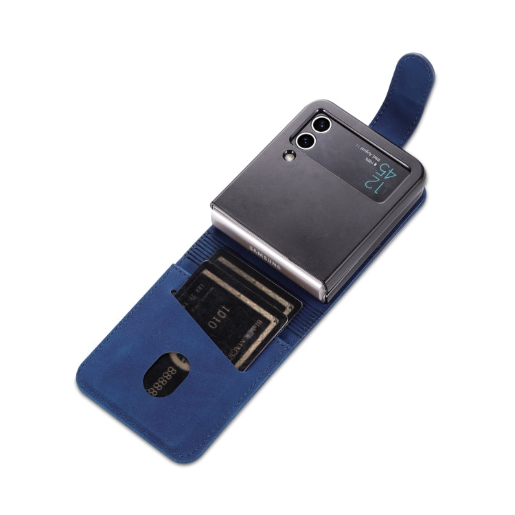 For Samsung Galaxy Z Flip3 5G AZNS Skin Feel Calf Texture Flip Leather Phone Case(Blue) - Galaxy Phone Cases by AZNS | Online Shopping UK | buy2fix