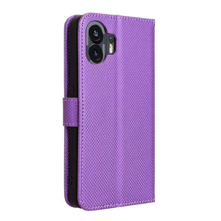 For Nothing Phone 2 Diamond Texture Leather Phone Case(Purple) - Nothing Cases by buy2fix | Online Shopping UK | buy2fix