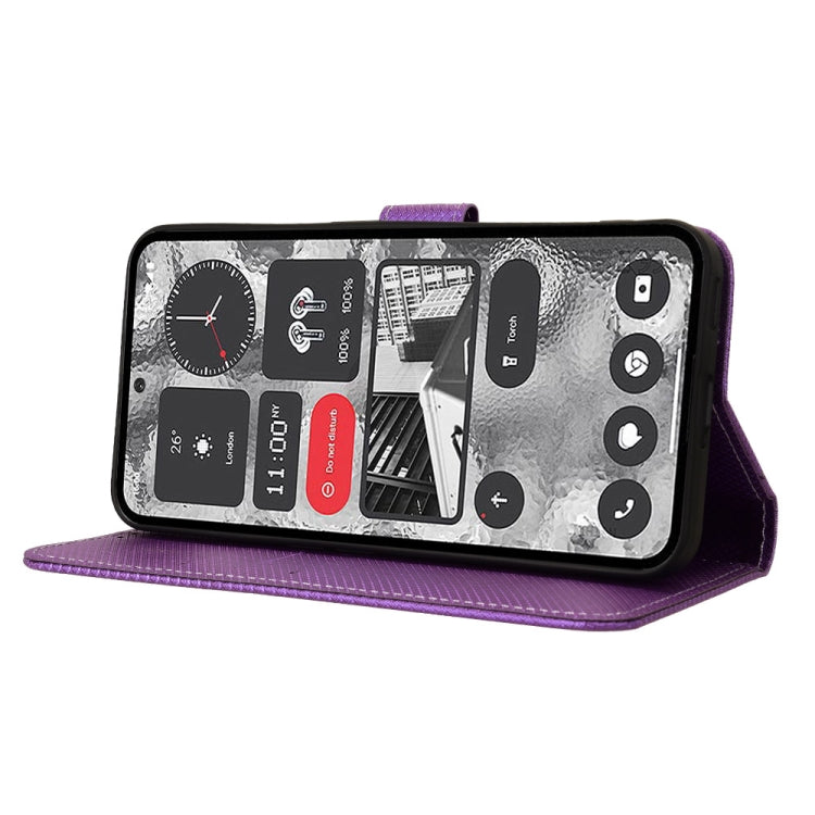 For Nothing Phone 2 Diamond Texture Leather Phone Case(Purple) - Nothing Cases by buy2fix | Online Shopping UK | buy2fix