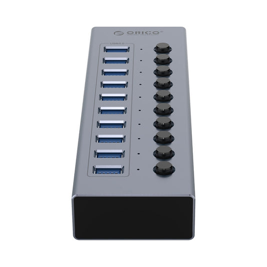 ORICO BT2U3-10AB-GY-BP 10 Ports USB 3.0 HUB with Individual Switches(UK Plug) by ORICO