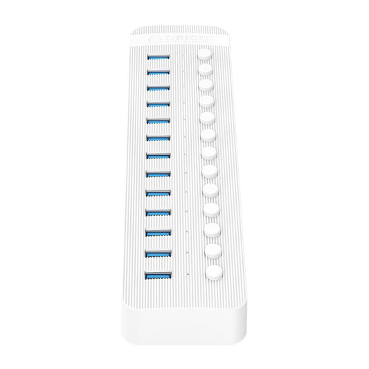 ORICO CT2U3-13AB Plastic Stripes 13 Ports USB 3.0 HUB with Individual Switches, Plug:EU Plug(White) by ORICO