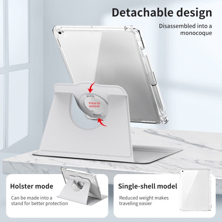 For iPad Pro 9.7 / 9.7 2018 / 2017 360 Rotation Detachable Clear Acrylic Leather Tablet Case(Grey) - iPad 9.7 (2018) & (2017) Cases by buy2fix | Online Shopping UK | buy2fix