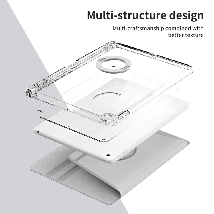 For iPad Pro 9.7 / 9.7 2018 / 2017 360 Rotation Detachable Clear Acrylic Leather Tablet Case(Grey) - iPad 9.7 (2018) & (2017) Cases by buy2fix | Online Shopping UK | buy2fix