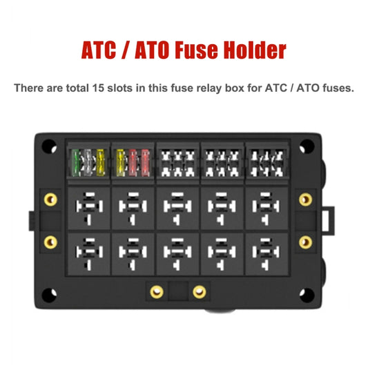 12V Car Multi-Way Relay Fuse Box 15 Way Fuse Holder by buy2fix