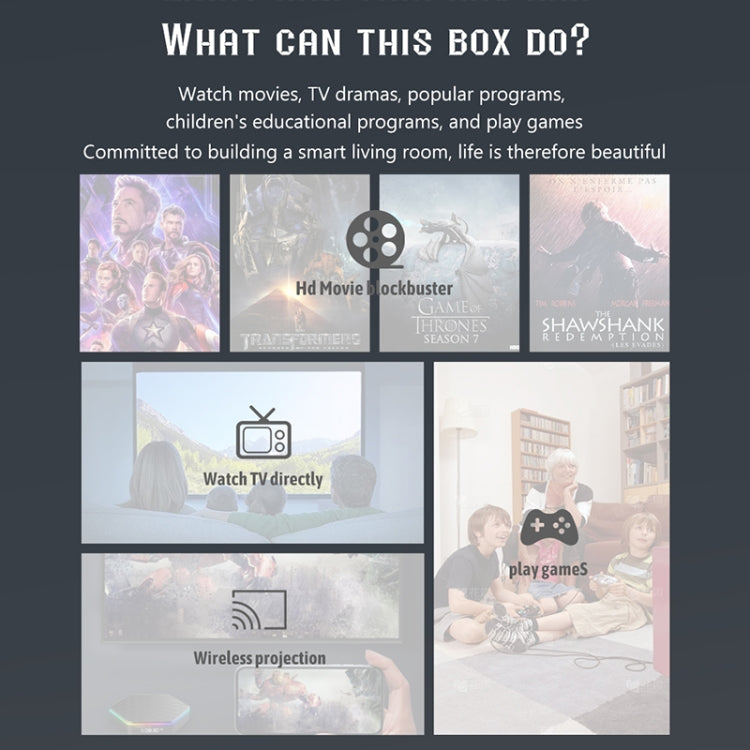 T95Z Plus 8K WiFi6 Android 12.0 Smart TV Box with Remote Control, 4GB+32GB, Allwinner H618 Quad-Core(EU Plug) by buy2fix