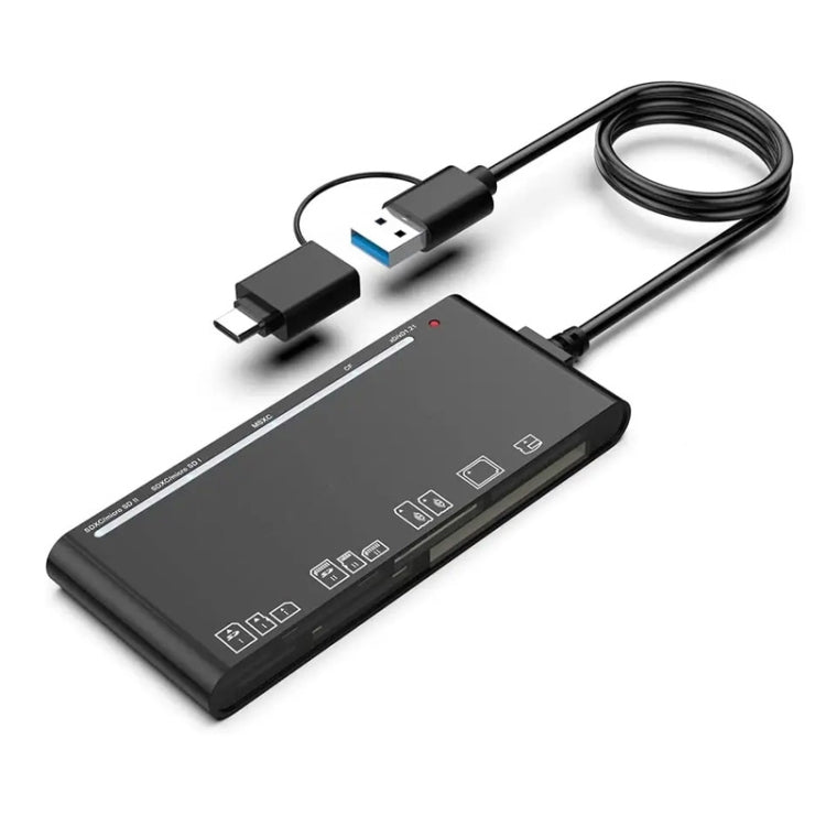 CR7 USB3.0 + Type-C Multi-function Card Reader CF / XD / MS / SD / TF Card 7 in 1 - by buy2fix | Online Shopping UK | buy2fix