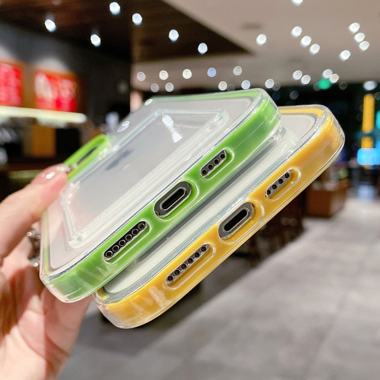 For iPhone 15 Pro Max 360 Clear PC Hybrid TPU Phone Case with Card Slot(Yellow) by buy2fix