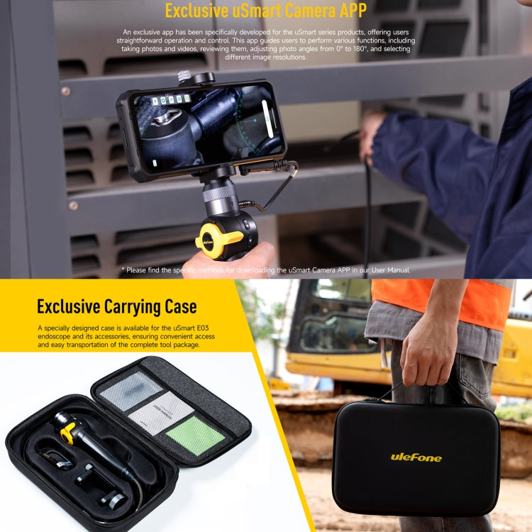 Ulefone uSmart E03 Rotatable Endoscope IP67 Waterproof for Armor 24 / 21 / 19 / 18T / 18T Ultra / Armor Pad(Black) - by Ulefone | Online Shopping UK | buy2fix