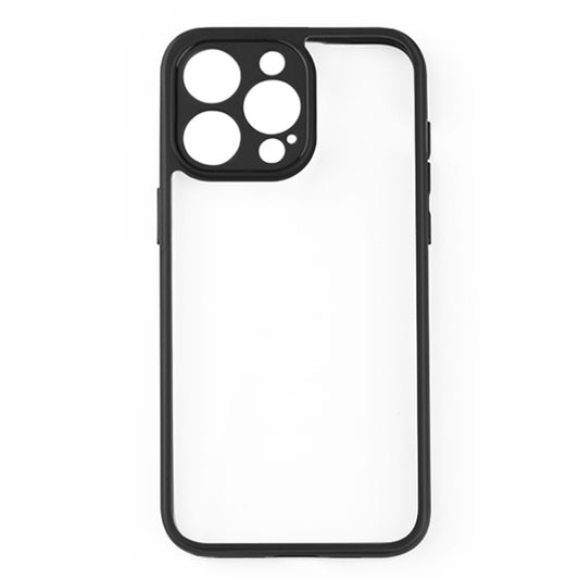 For iPhone 15 Pro Max Fine Pore Frosted TPU + Transparent PC Phone Case(Black) by buy2fix