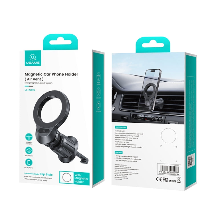 USAMS US-ZJ075 Magnetic Car Air Vent Phone Holder(Black) - Universal Car Holders by USAMS | Online Shopping UK | buy2fix