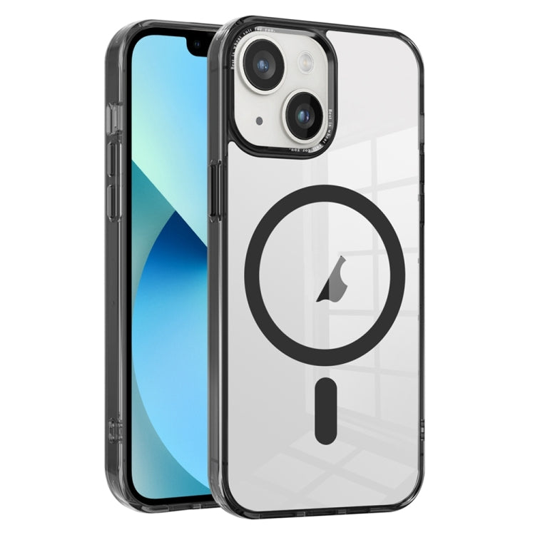 For iPhone 13 Ice Color Magnetic Series TPU Hybrid Acrylic Magsafe Phone Case(Black) - iPhone 13 Cases by buy2fix | Online Shopping UK | buy2fix