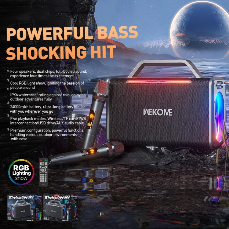 WK Beluga D1 Performer Outdoor Portable Bluetooth Speaker(Black) - Desktop Speaker by WK | Online Shopping UK | buy2fix