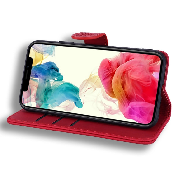 For iPhone 15 Pro Max Mandala Embossed Dual-Fold Calf Leather Phone Case(Red) by buy2fix